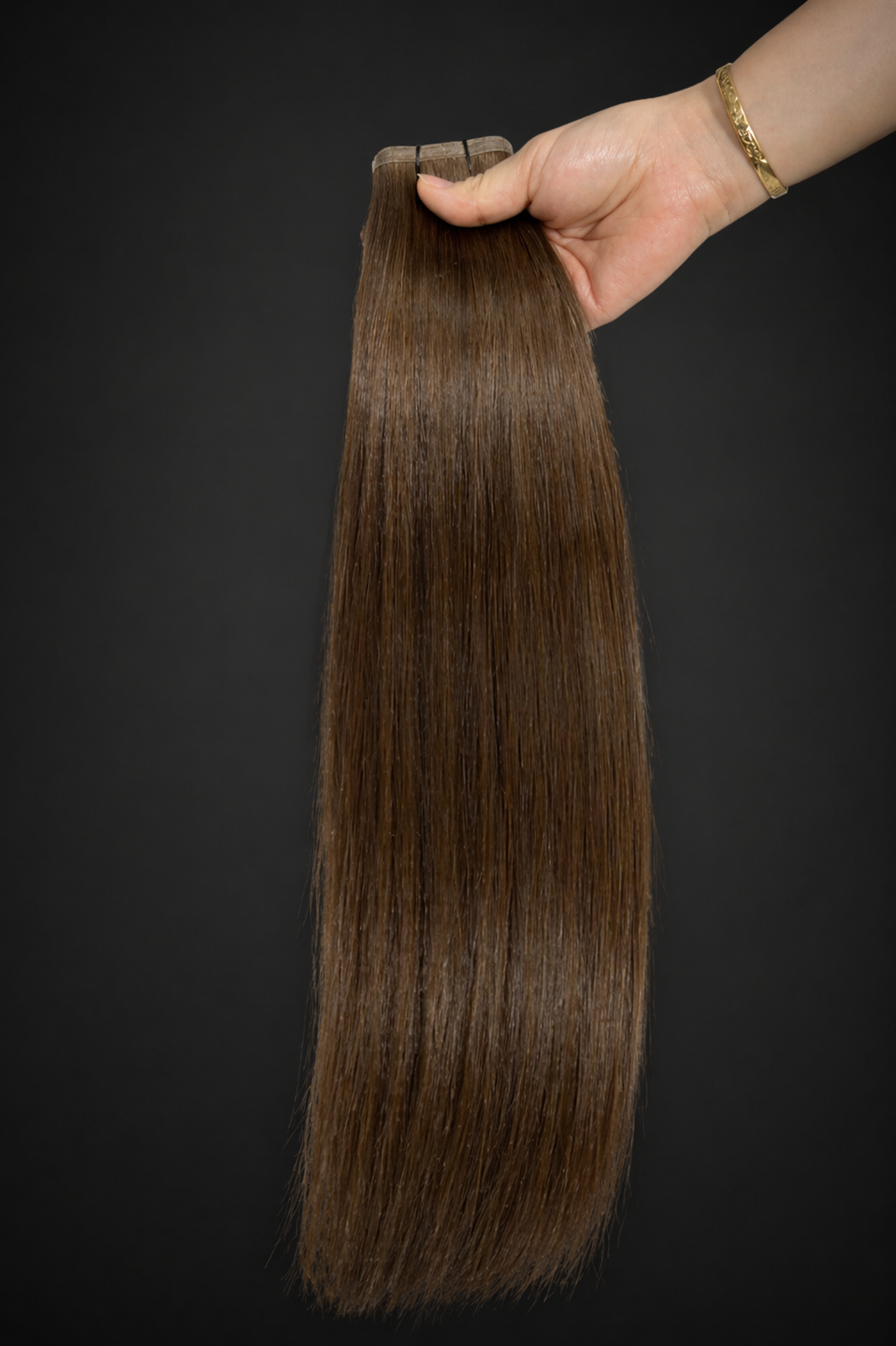 Flat Weft Remy Włosy Wietnamskie 50cm – Kolor #4 Ciemny Brąz