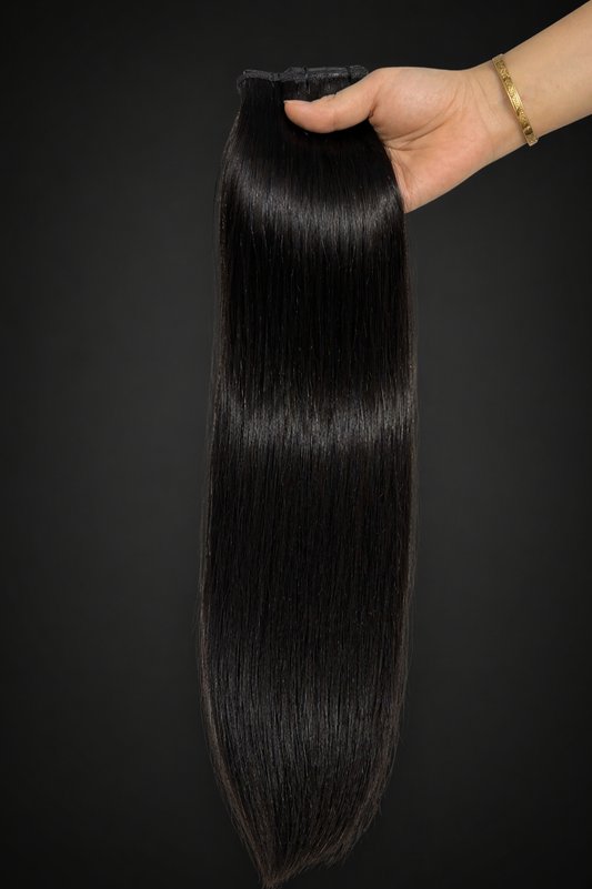 Seamless Flat Weft Surowe Włosy Wietnamskie 50cm – Kolor #1B Natural Black